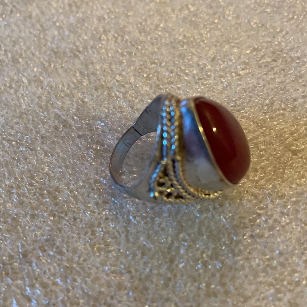Silver Over Copper Carnelian Ring - image 2